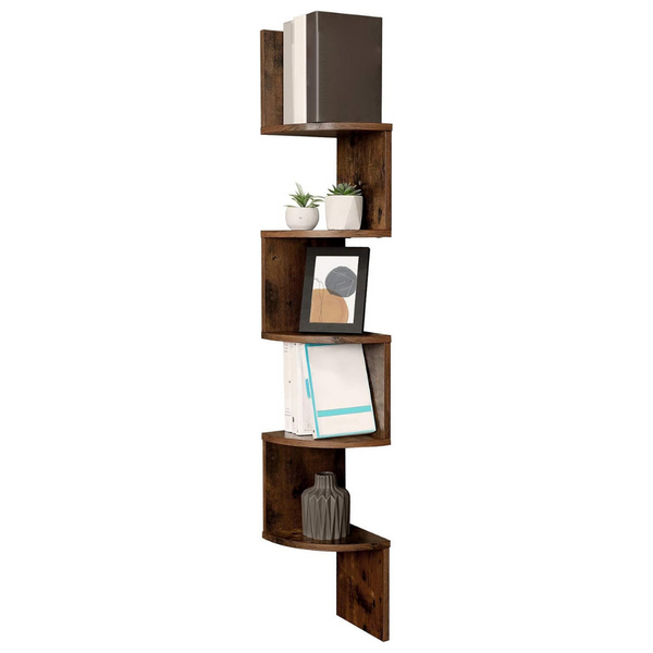 Estante esquinero de pared, 5 niveles