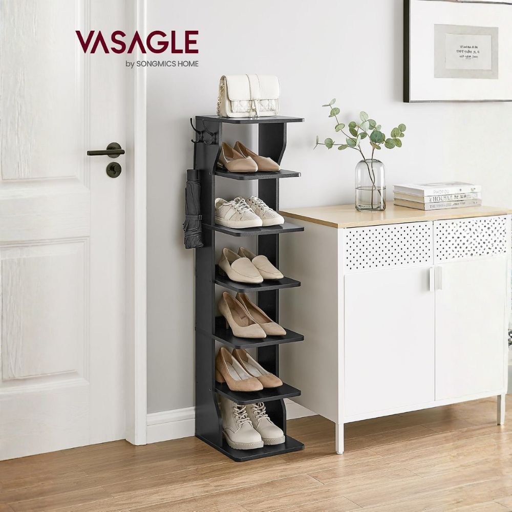 Zapatero vertical angosto de 7 niveles