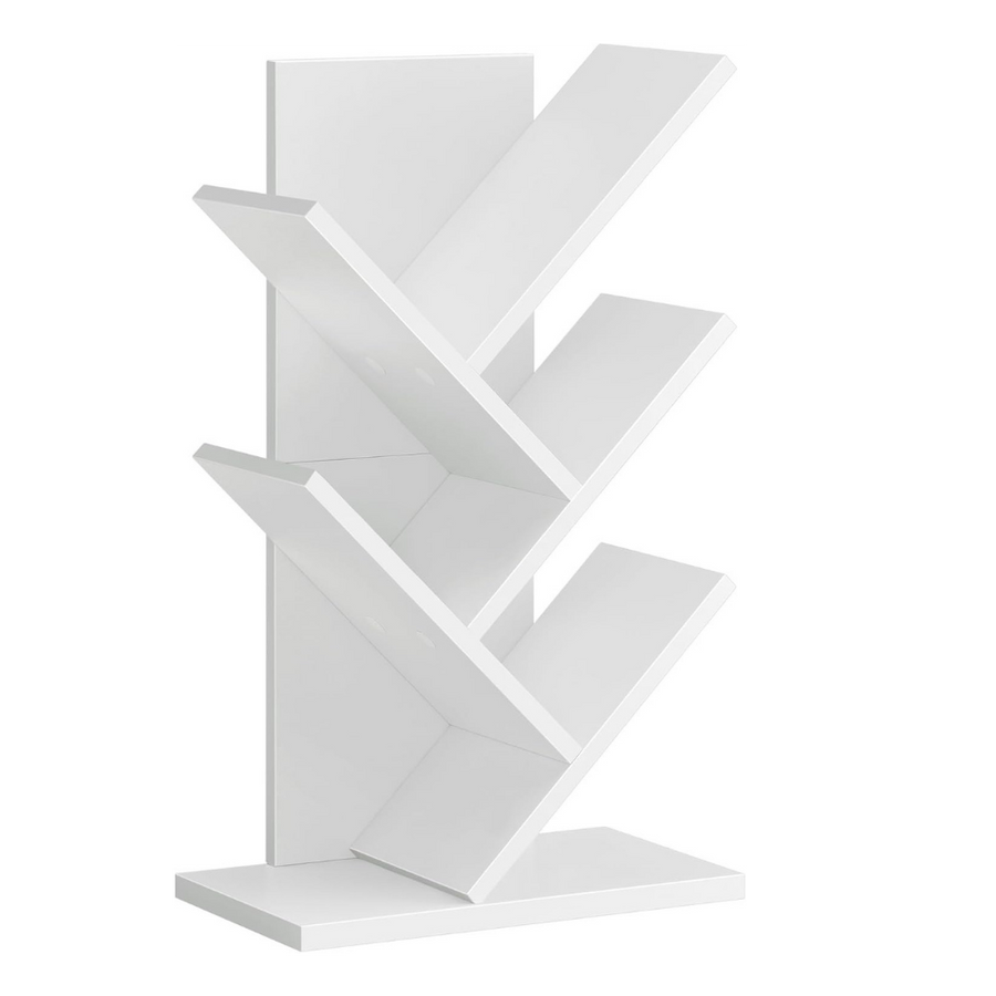 Repisa de escritorio para libros, blanca