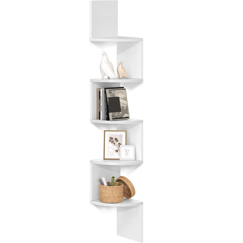 Estante esquinero de pared, 5 niveles