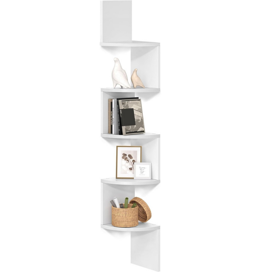 Estante esquinero de pared, 5 niveles