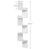 Estante esquinero de pared, 5 niveles