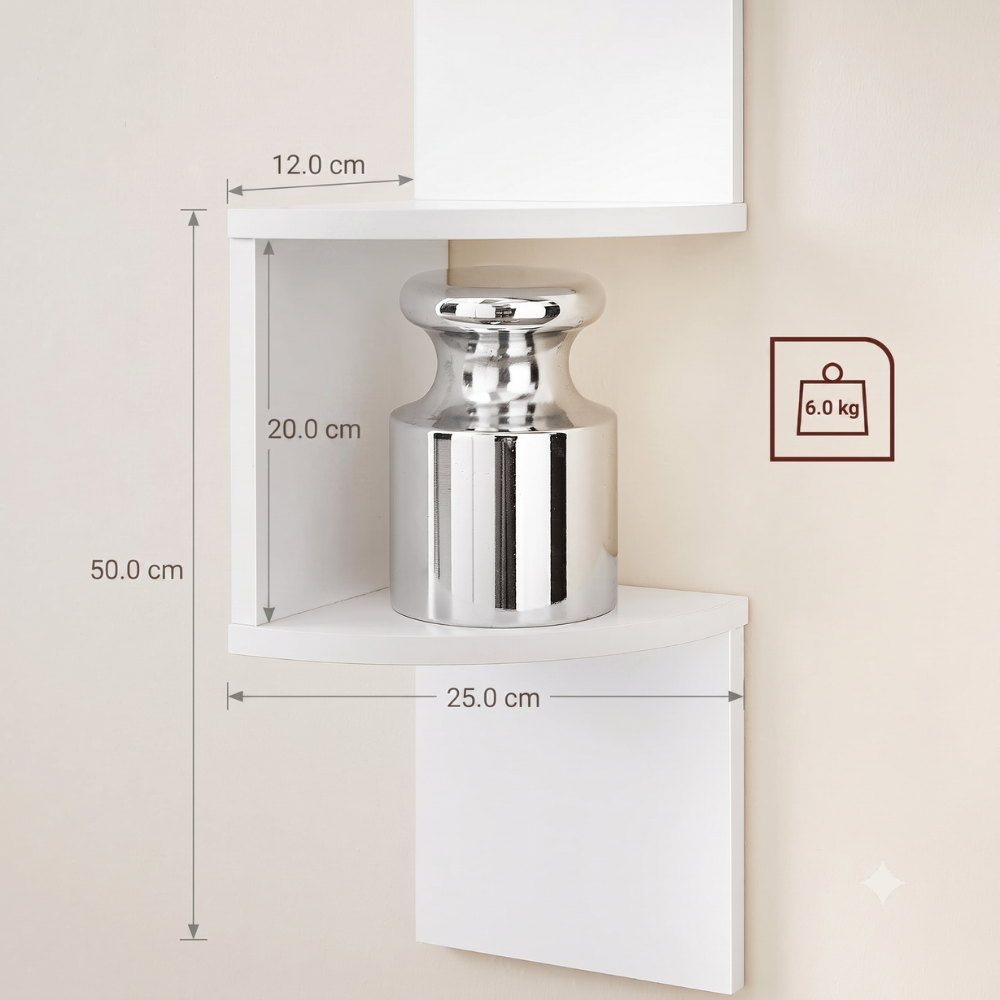 Estante esquinero de pared, 5 niveles