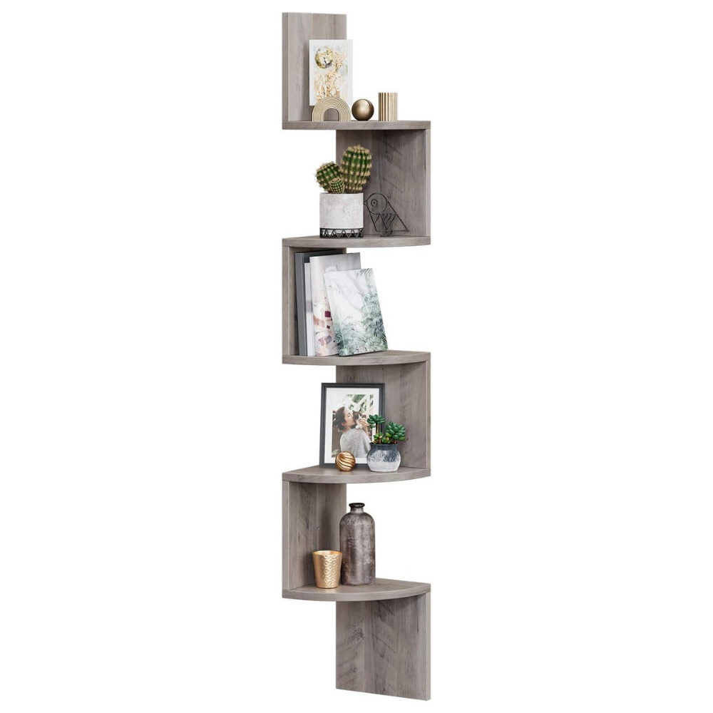 Estante esquinero de pared, 5 niveles