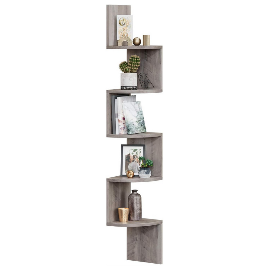 Estante esquinero de pared, 5 niveles