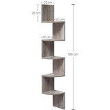 Estante esquinero de pared, 5 niveles