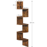 Estante esquinero de pared, 5 niveles