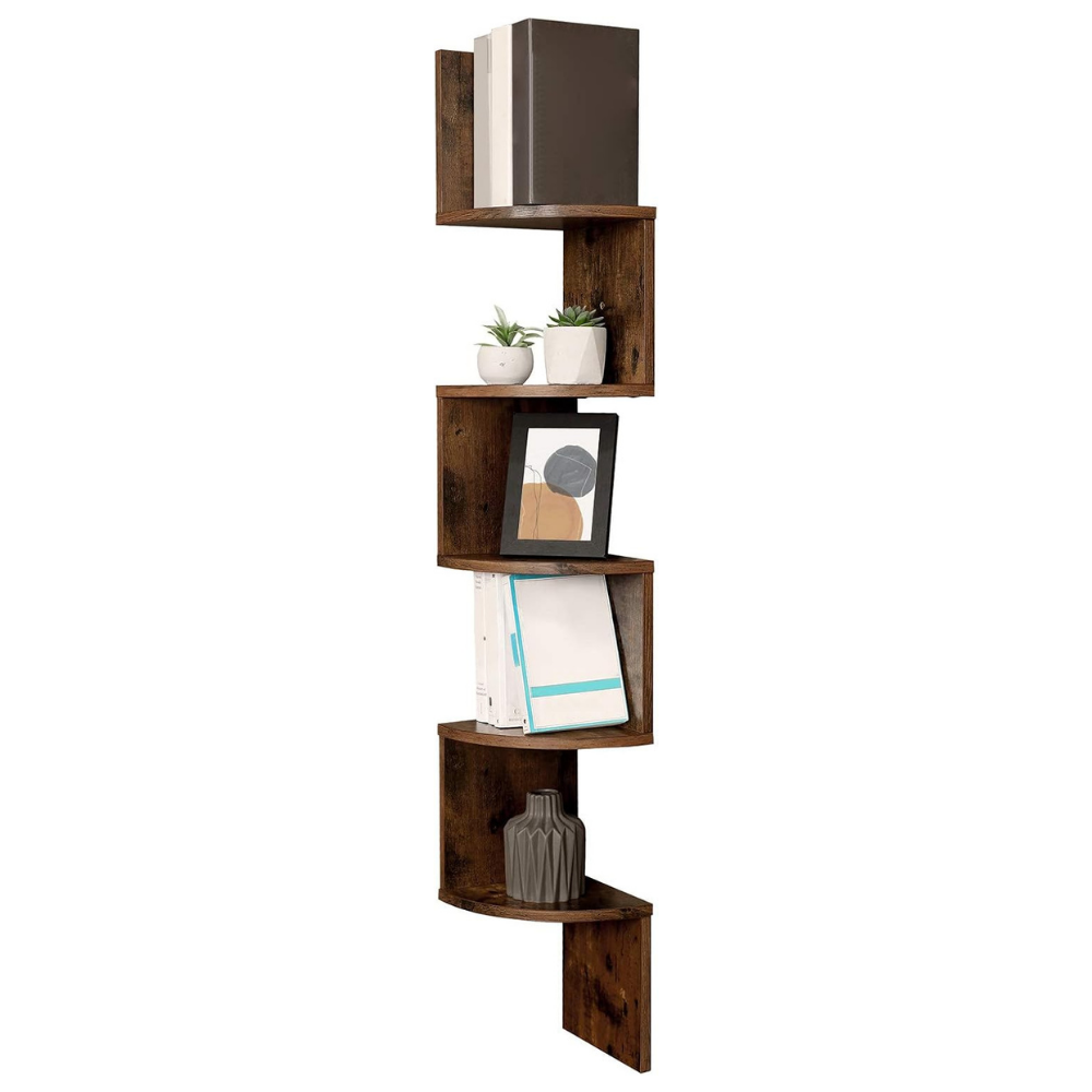 Estante esquinero de pared, 5 niveles