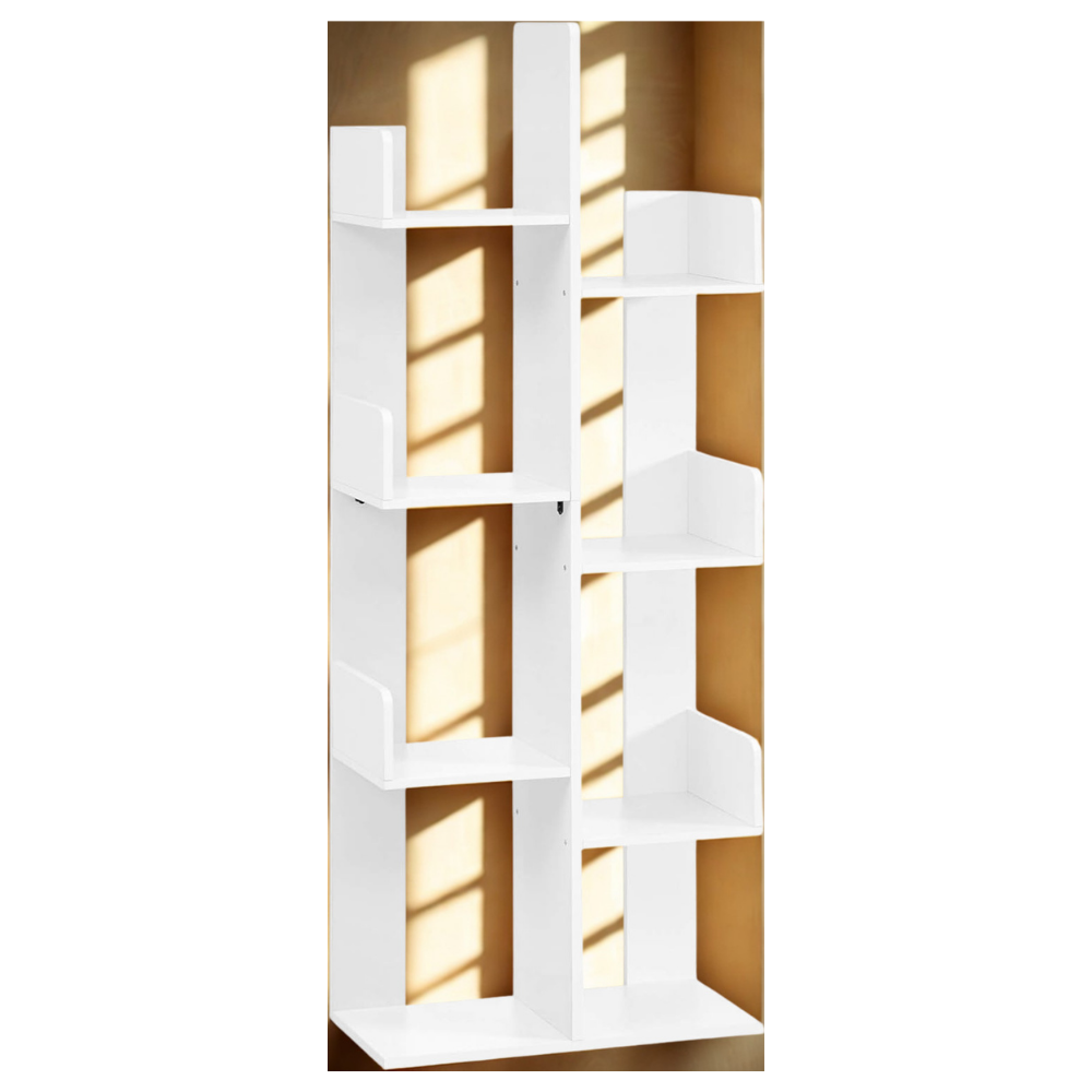 Librero decorativo tipo árbol, blanco