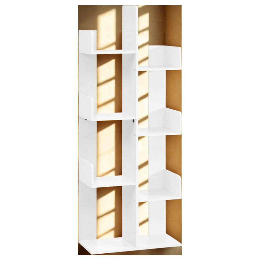 Librero decorativo tipo árbol, blanco