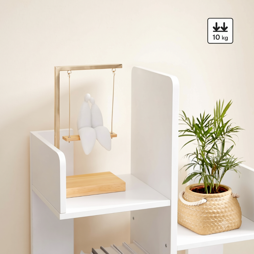 Librero decorativo tipo árbol, blanco