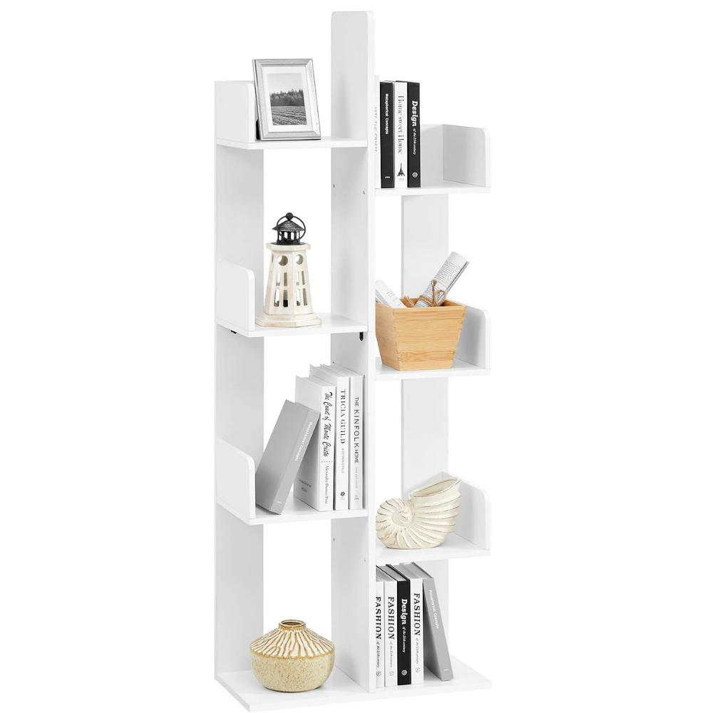 Librero decorativo tipo árbol, blanco