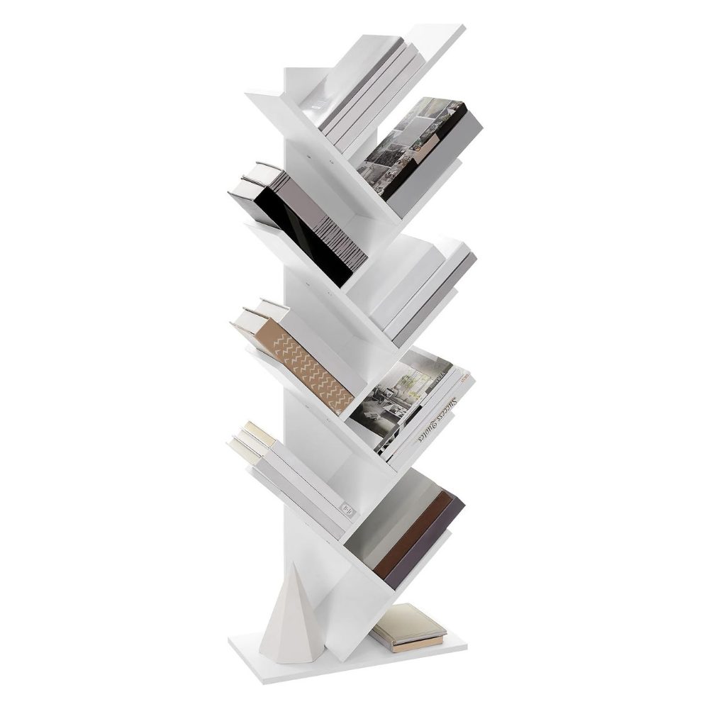 Librero vertical decorativo blanco