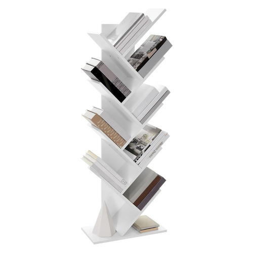 Librero vertical decorativo blanco