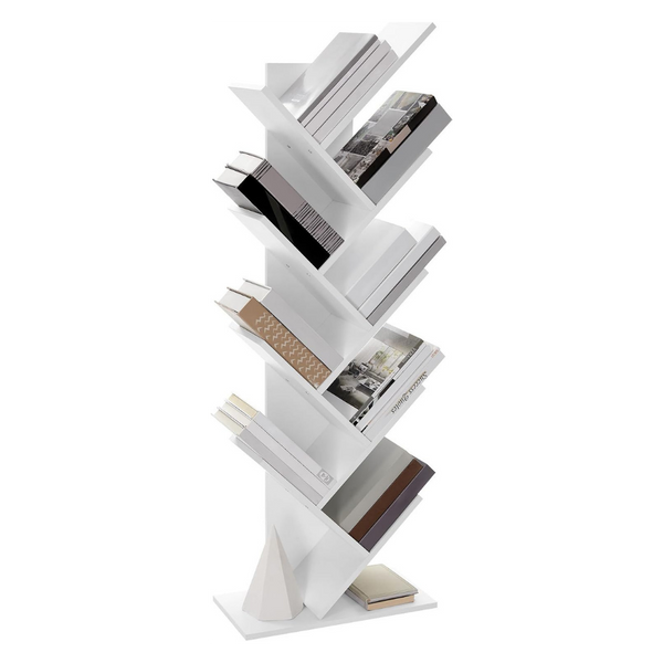 Librero vertical decorativo blanco