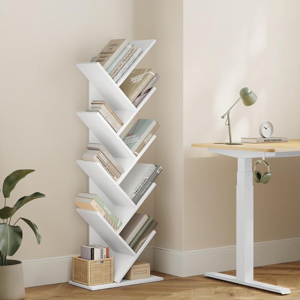 Librero vertical decorativo blanco