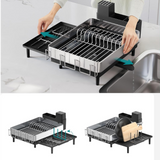 Escurridor de platos expandible de acero inoxidable