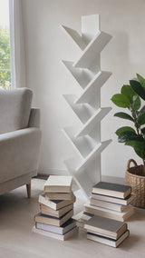 Librero vertical decorativo blanco